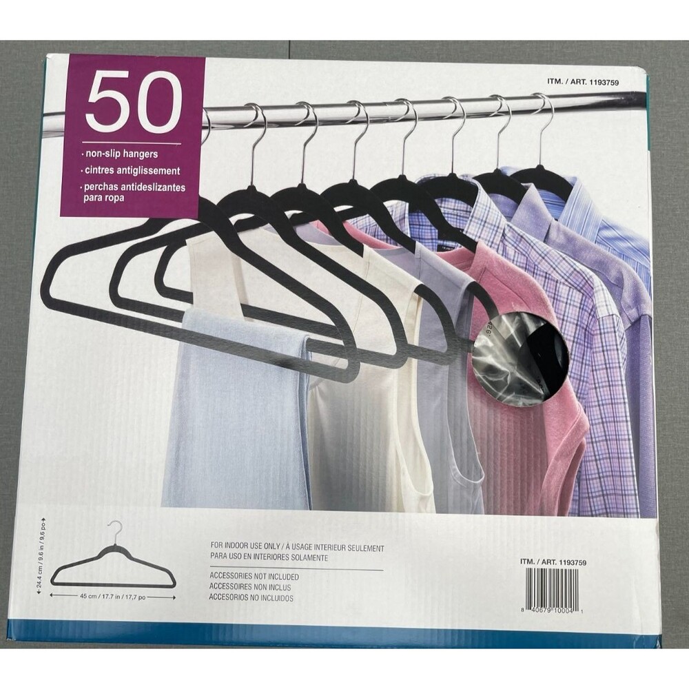 Velvet Hangers Cloths 50 Pack Premium Lightweight Space Saver Non Slip Hanger
